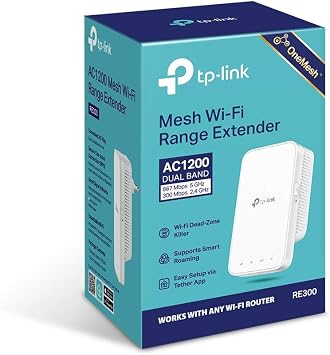 TP-Link RE300 | Wi-Fi 5 Menzil Genişletici | AC1200 Mbps | EasyMesh | Dual Band | Kolay Kurulum | Tüm Modem ve Router Modelleri ile Uyumludur