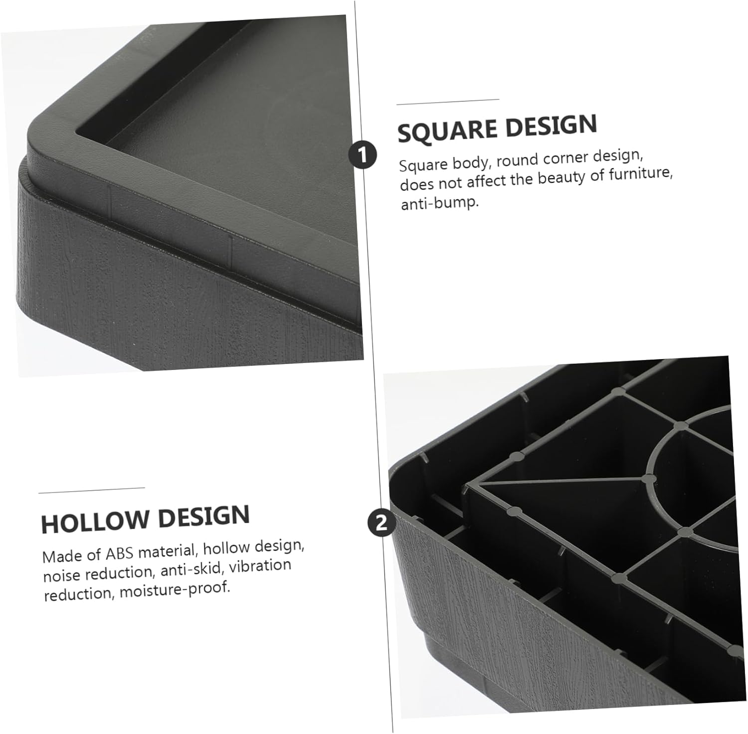 4pcs Bed Frame Risers for Dorm Full Bed Frame Riser Furniture Elevator Pads Height Slip Rubber for Couch Sofa Table