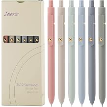 Ddaowanx Gel Pens, 6 Pcs 0.5mm Quick Dry Black Ink Pens Fine Point Smooth Writing Pens, Cute Office School Supplies Gifts for Women