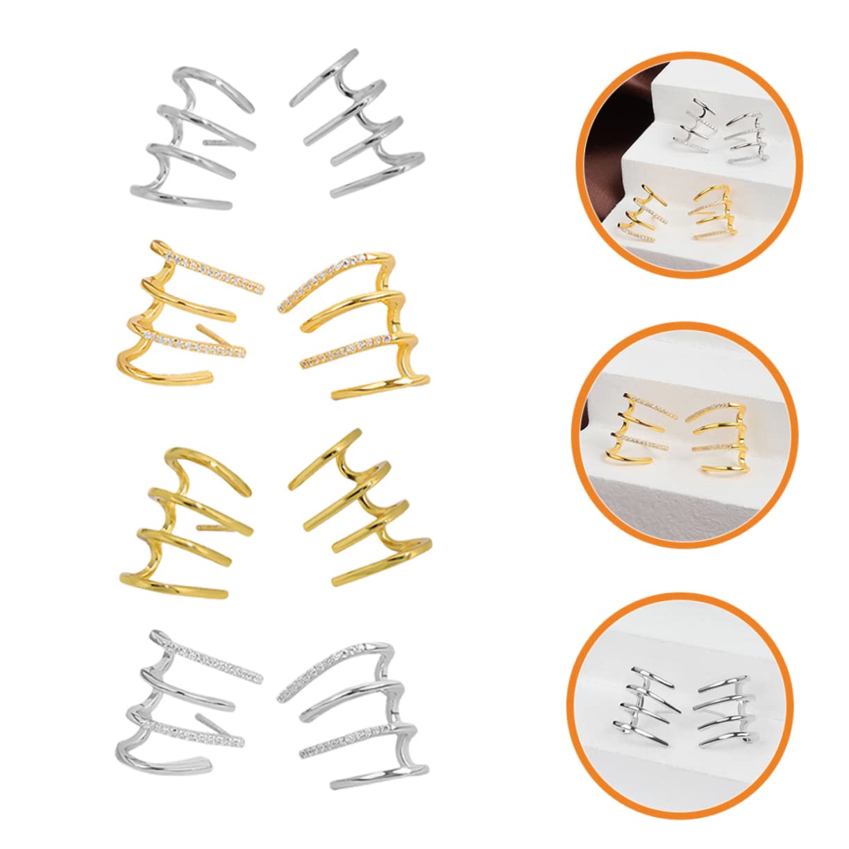 LIFKOME 5 Set Di Eleganti Orecchini A Per Donna Gioielli Alla Moda Look Alla Moda Per Balli Di Fine Anno Feste Di Natale 4 Paia * 5
