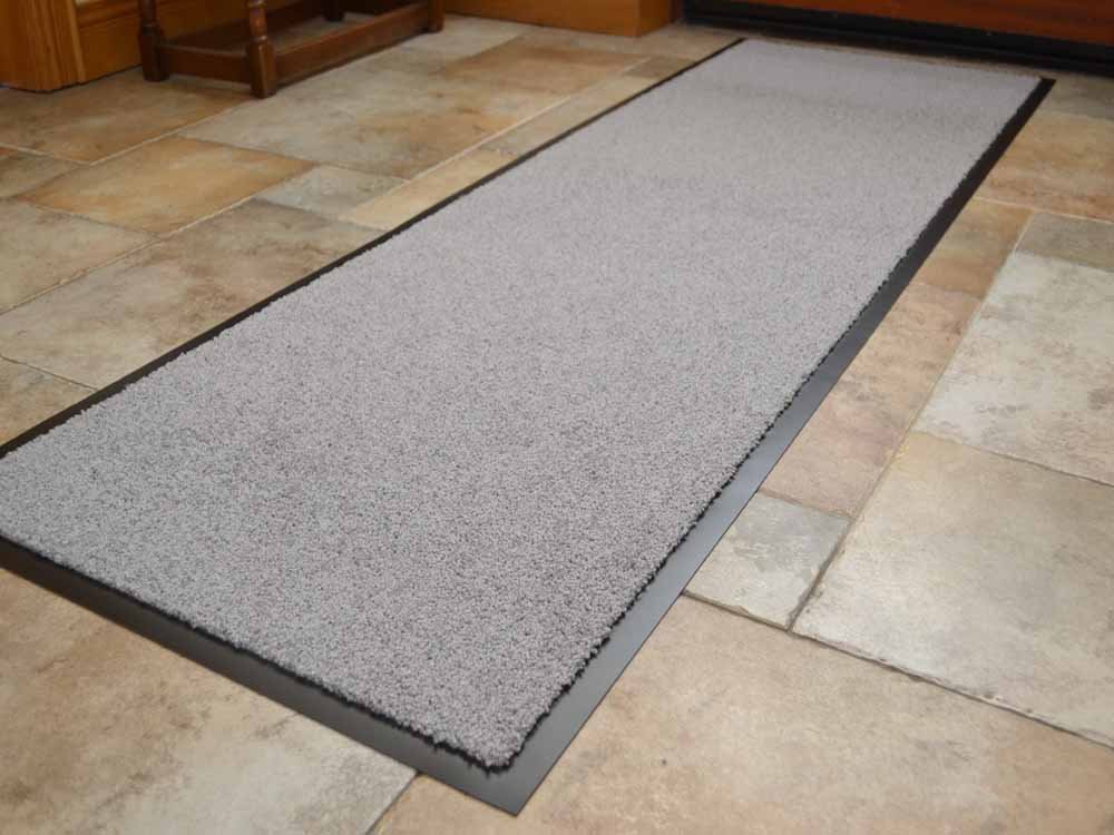 Rugs Supermarket Machine Washable Silver Heavy Quality Non Slip Hard Wearing Barrier Mat. (60cm x 180cm)