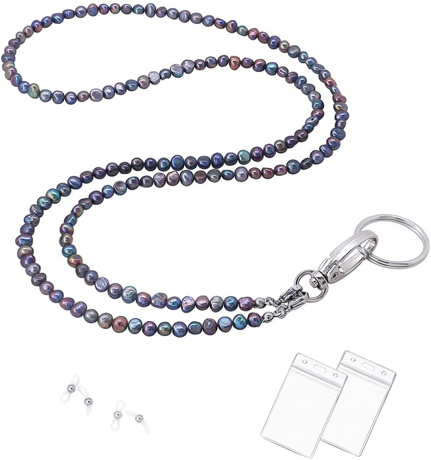 C&L Accessories Lanyard for Women Freshwater Pearl Lanyards for ID Badges Teacher Lanyard
