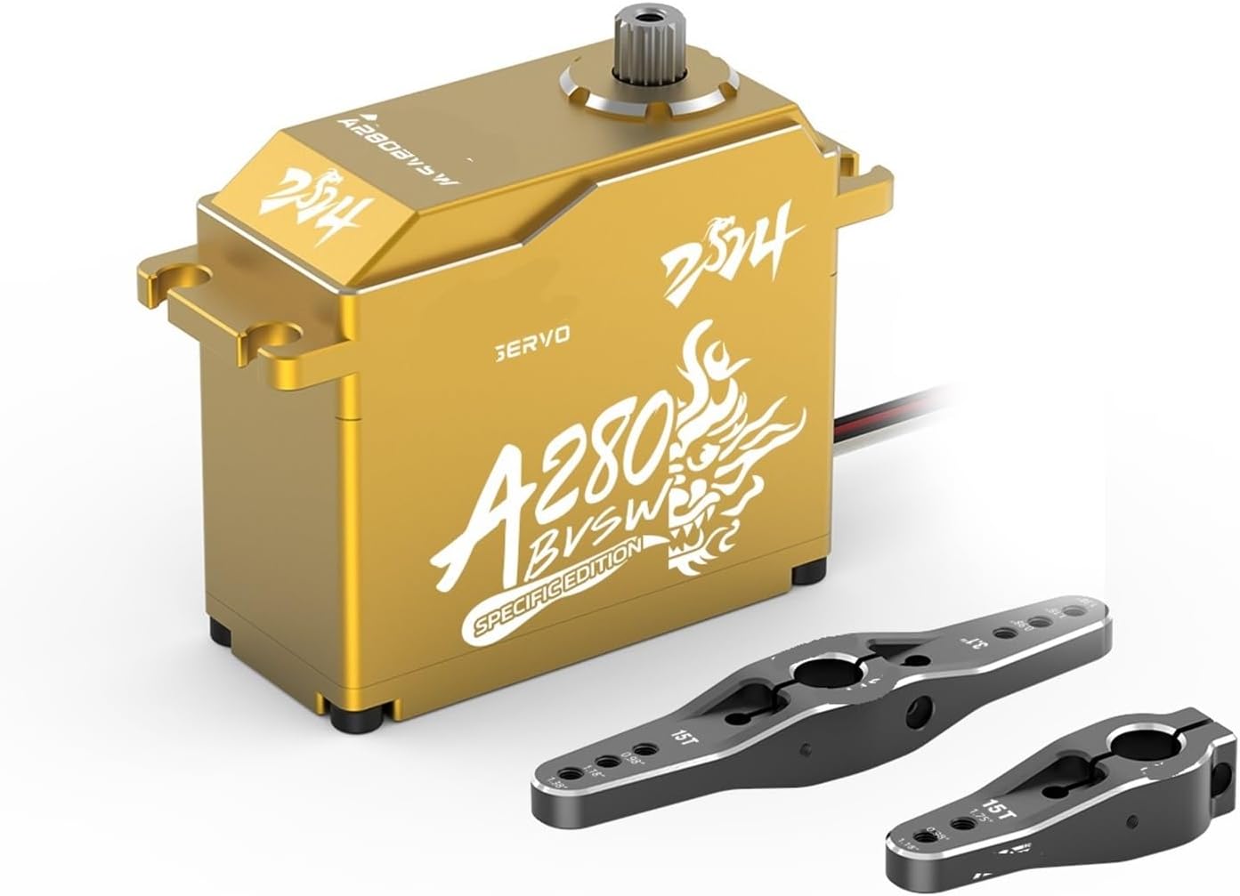 A280BVSW 125KG 16V Super Torque 3S/4S Brushless Waterproof 1/5 Scale Giant Remote Control Servo(A280BVSW Golden)