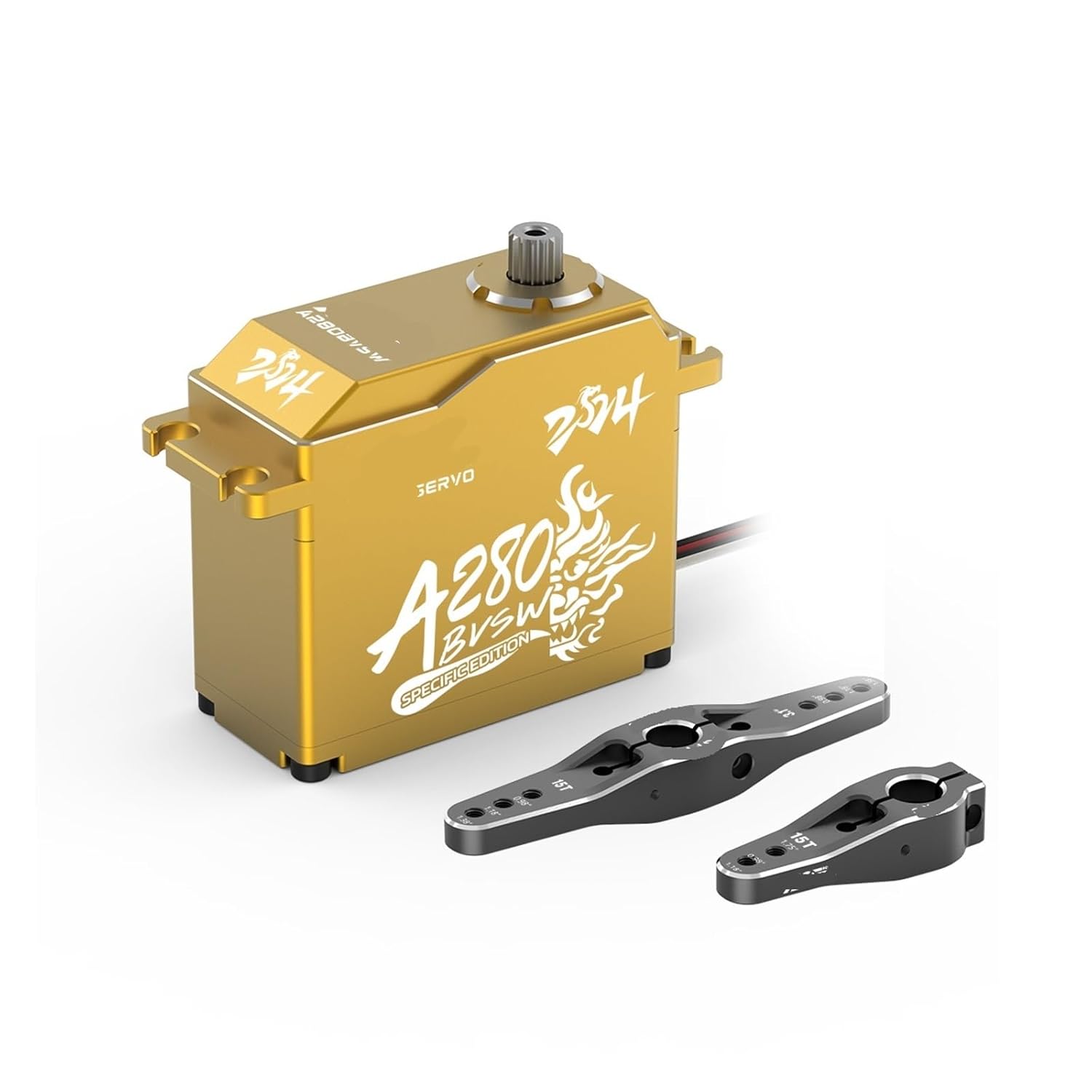 A280BVSW 125KG 16V Super Torque 3S/4S Brushless Waterproof 1/5 Scale Giant Remote Control Servo(A280BVSW Golden)