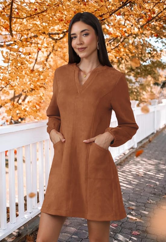 Robe manches longues à poches fluide et confortable - 3