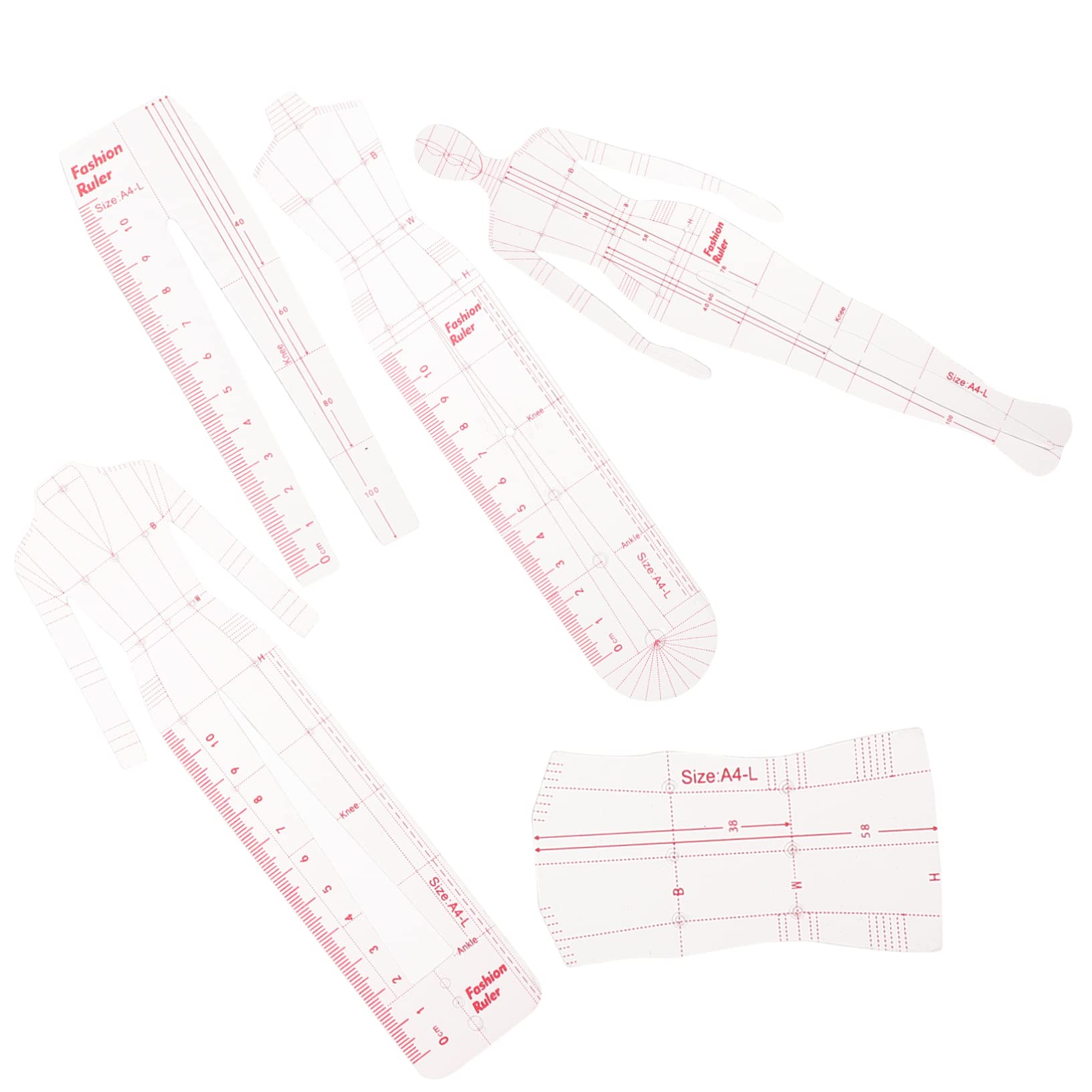 TEHAUX 2juegos Plantilla De Regla De Dibujo De Moda Para Mujeres Conjunto De Rulers De Costura y Medición Para Diseño De Ropa Herramienta Práctica Para Principiantes y Modistas