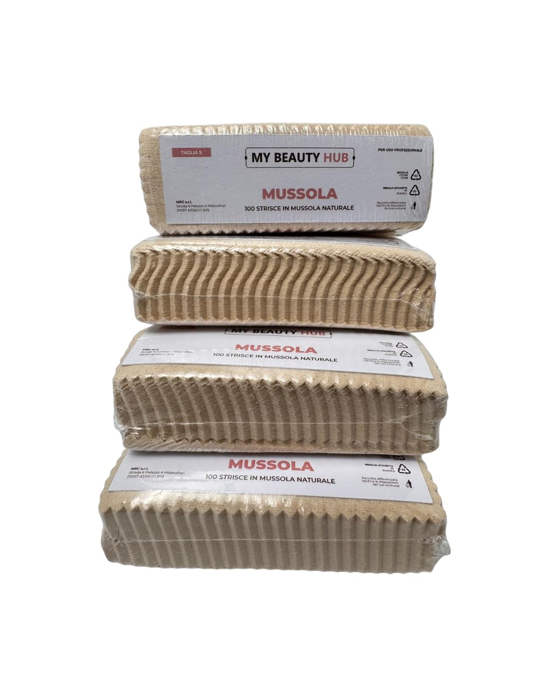 Strisce per Epilazione in Mussola Naturale Misura cm 13x5 (5 Confezioni 100pz)