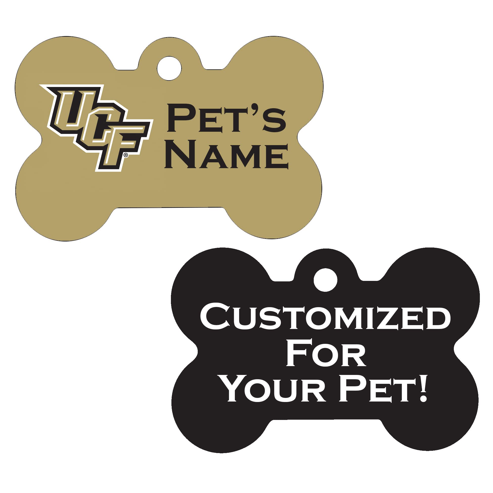 uDesignUSA NCAA Double Sided Pet Id Dog Tag Personalized with 4 Lines of Text (UCF)