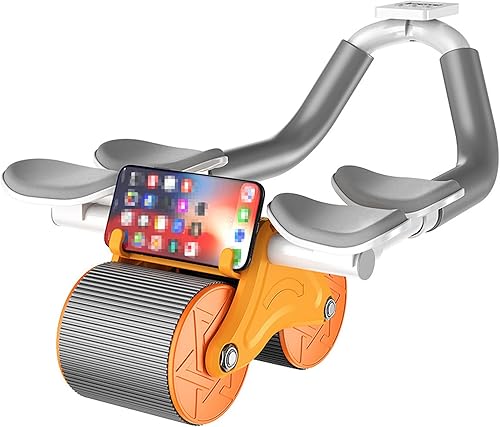Miniatura 1 de Rodillo de abdominales con soporte para el codo, rueda abdominal de rebote automático mejorada con 4 codos, temporizador, rodillera, equipo de