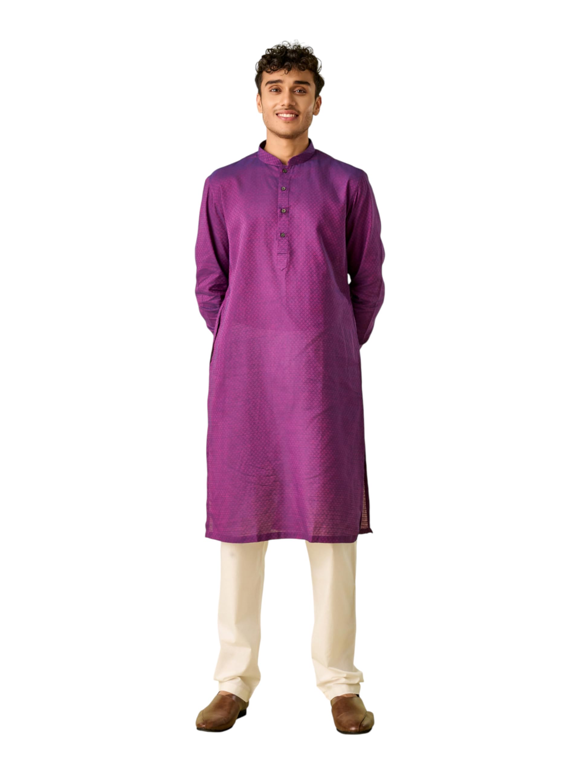 Men's Cotton Self Design Kurta Set (2pcs)-image-49