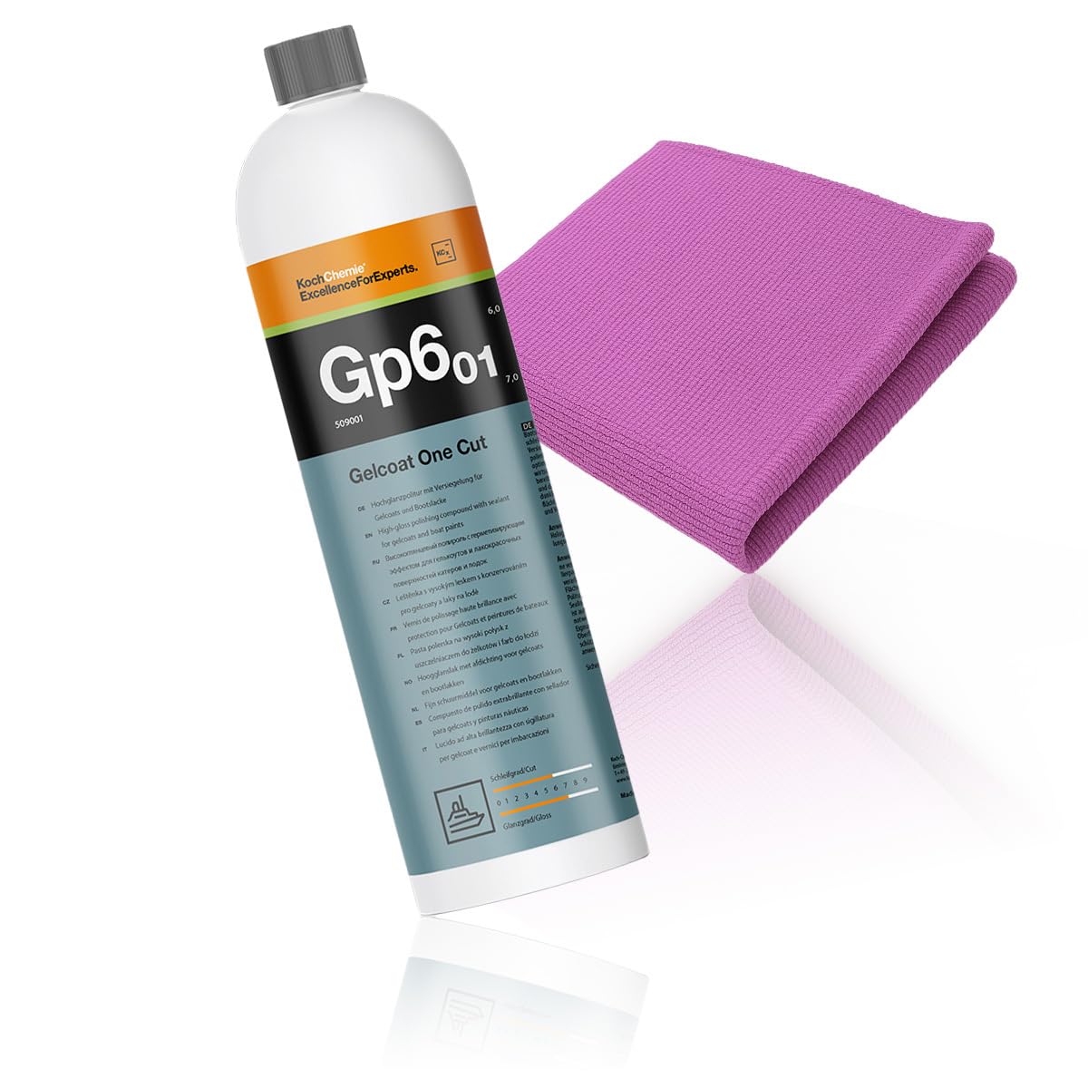 wortek Boots Politur Set Koch Chemie Gelcoat One Cut 1L GP6.01 inkl Microfaser Poliertuch Gelcoat Politur Schiff Politur GFK Politur