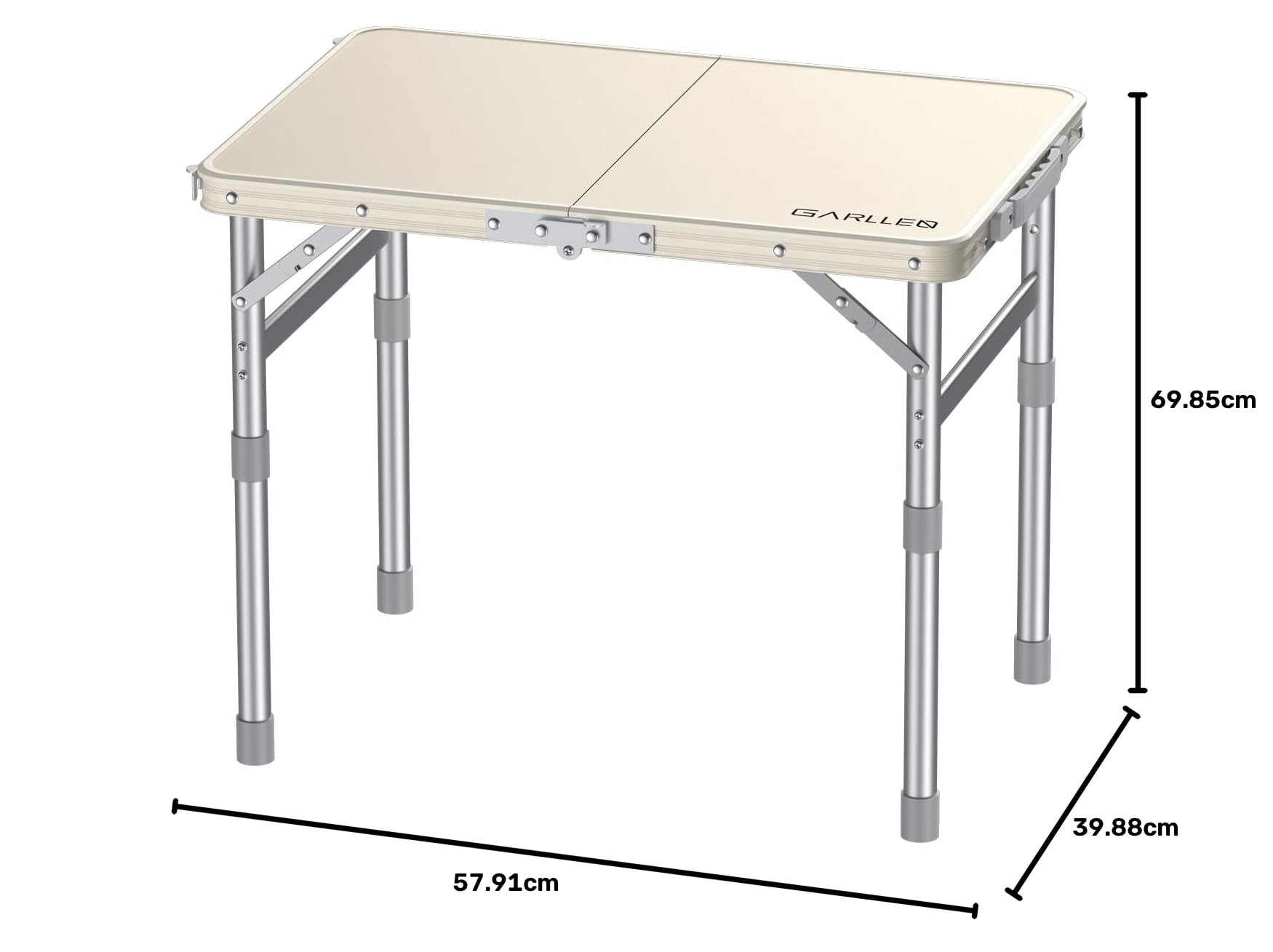 GARLLEN Table de Camping imperméable avec Plateau en Plastique Haute densité, Table de Pique-Nique Pliable Portable avec 3 hauteurs réglables, Cadre en Aluminium, Table d'extérieur pour Barbecue | Table Pliante Exterieur à 3 Hauteurs Réglables,Table de Pi