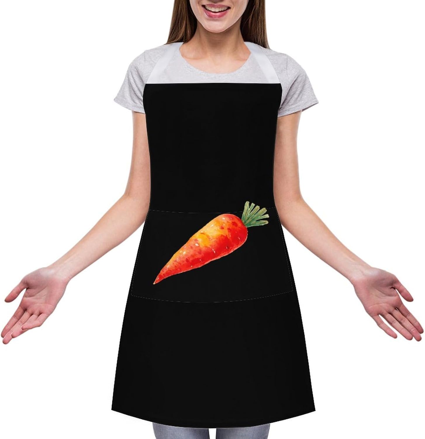 Cartoon Carrot Classic Chef Aprons for Cooking Waterproof Kitchen Apron with Pockets