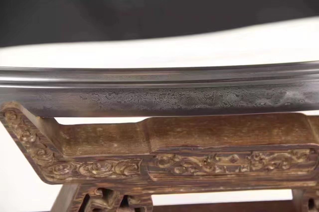 China Broadsword Sword,Hand Forged,Folded Steel Blade,Skinscabbard,Brass Fitting,Length 35 inch