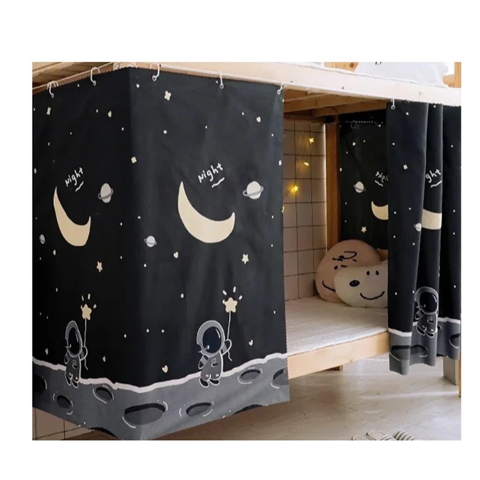 Cortina de cama litera para privacidad y protección de luz en dormitorios de estudiantes