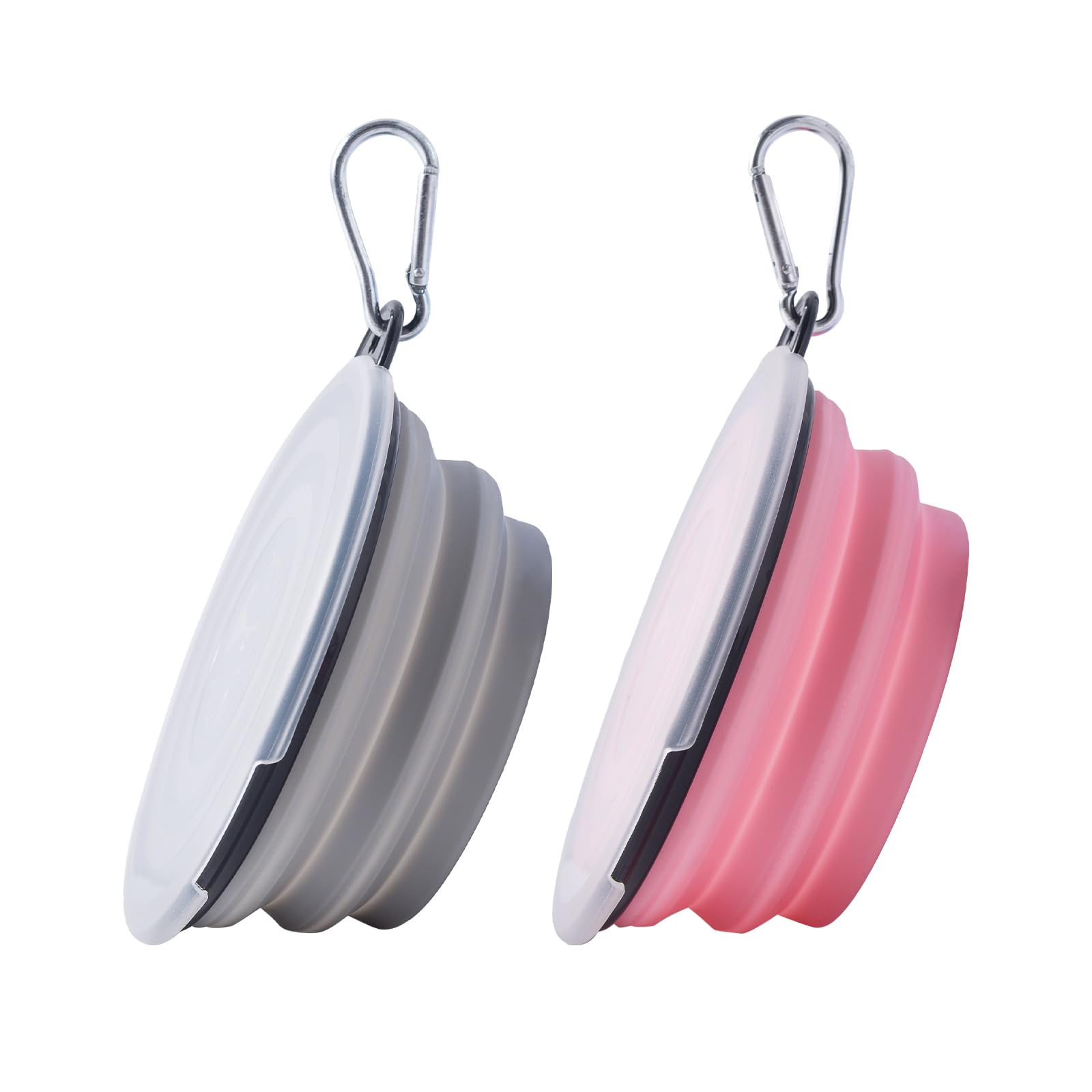 Dog Bowl 2 Pack Dog Travel Collapsible Bowls with Lid Dog Portable Pet Feeding Water Bowl for Outdoors Camping Walking (Small)