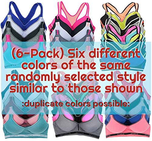 Image of ToBeInStyle Women's 6 Pack Random Selection Padded Support Bras - Sizes 30A to 46DDD