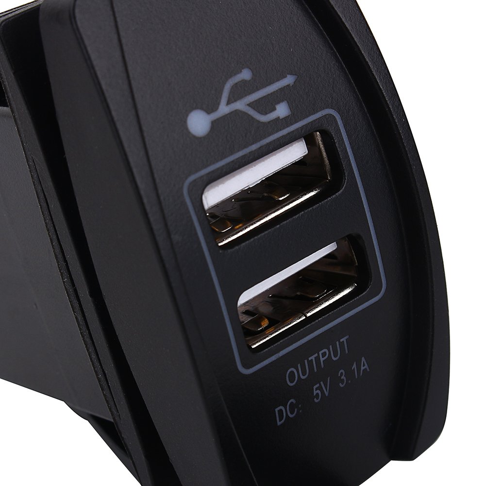 Dock di ricarica USB Dual Port per moto DC 12V-24V, 3.1A