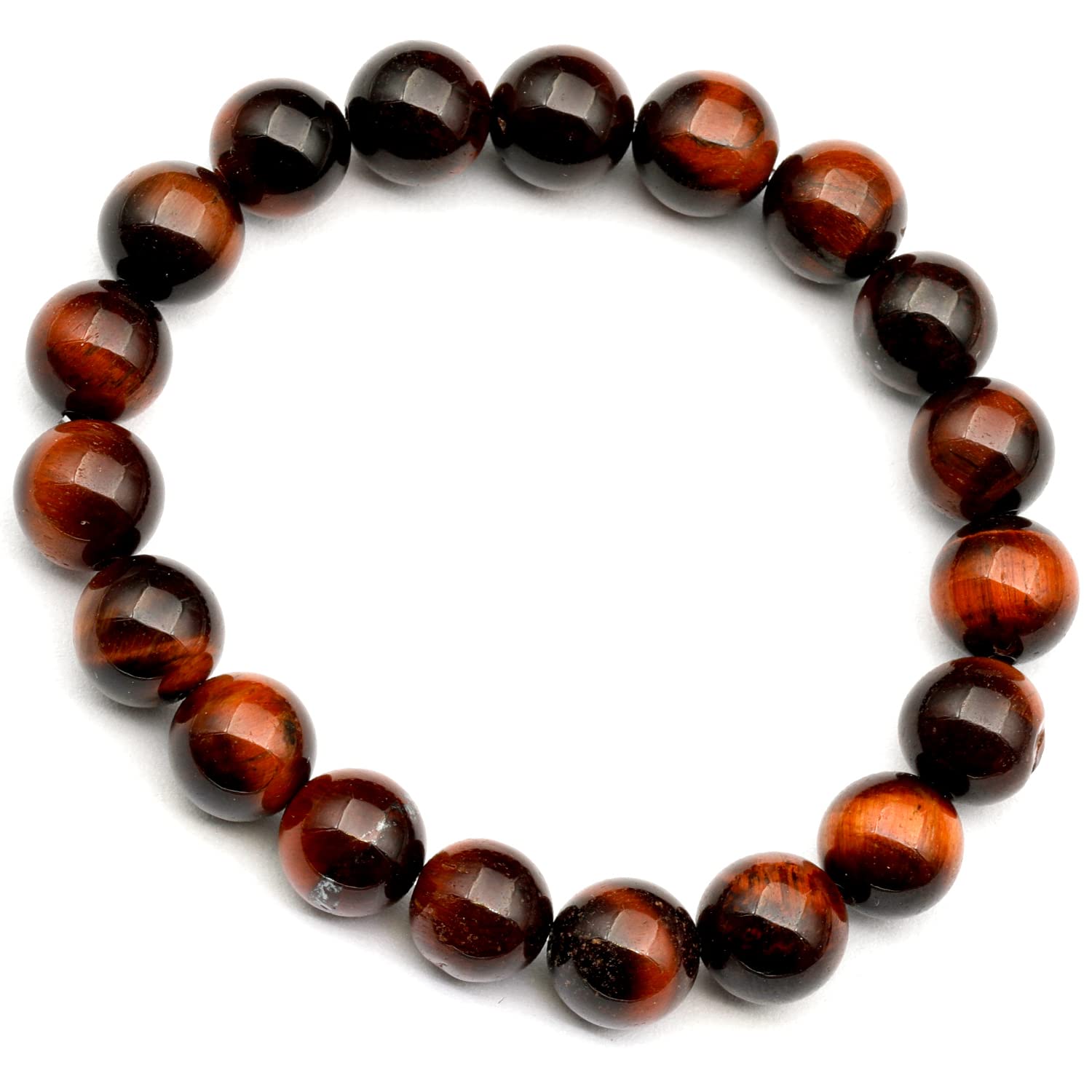 Natürliches rotes Tigerauge Perlen dehnbares Armband, echter roter Kristall, Steinbock, Edelstein elastisch, 8mm Perlen, Modeschmuck, Heilung