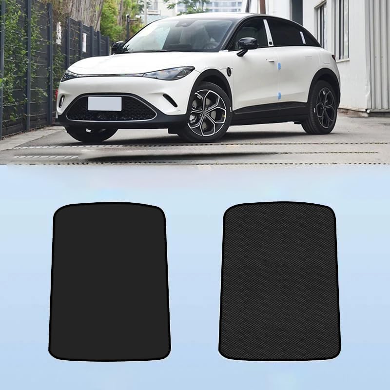 Sonnenschutz Panoramadach Glasdach für Smart #3 Smart 3 Eiskristall-Gewebe Hitzeisolierung UV-Schutz Auto Dachfenster Abdeckung Faltbar,Black A