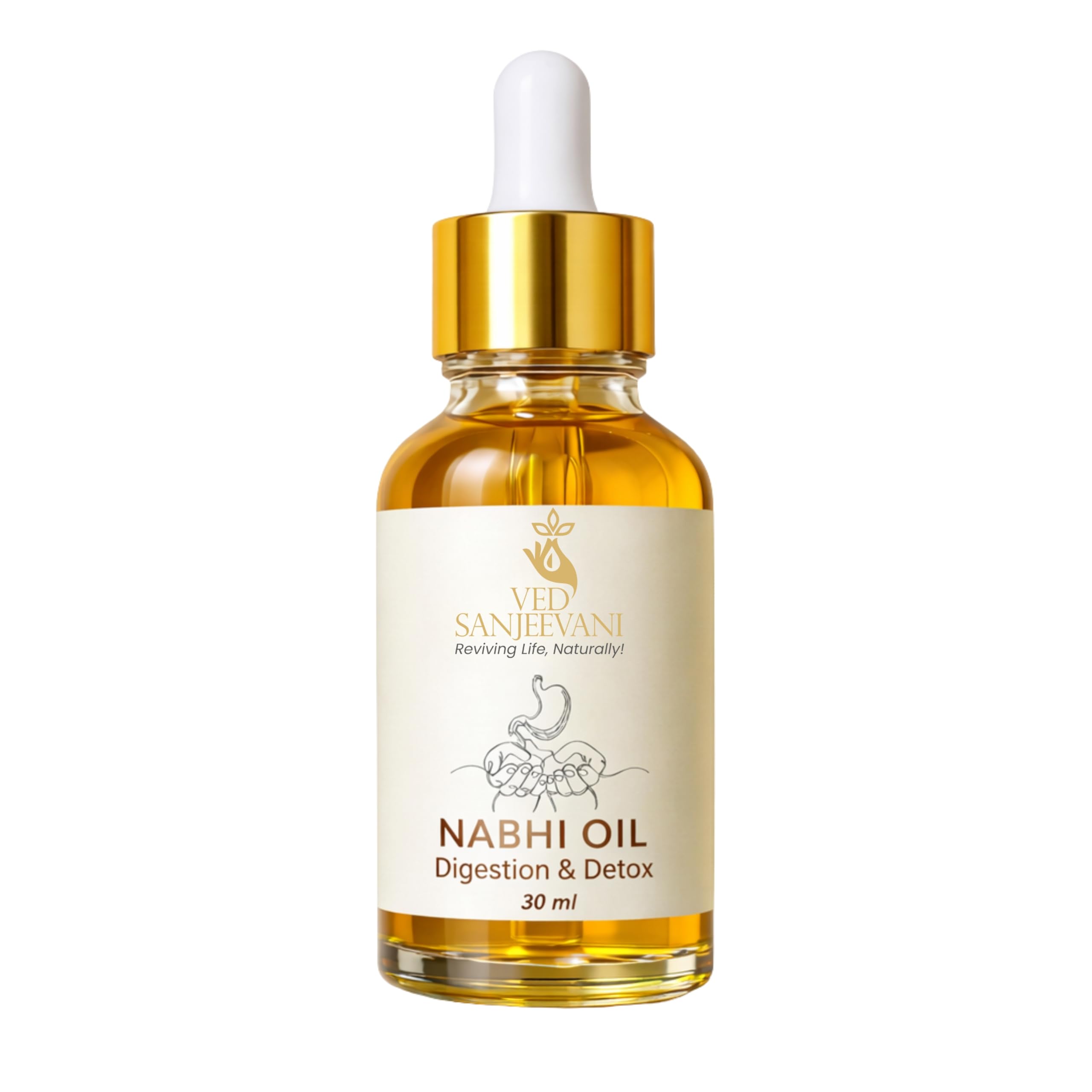 Digestion & Detox Nabhi Oil, Ved Sanjeevani | For Healthy Digestion & Bloating Relief | With Herbal Ingredients | 30 ml