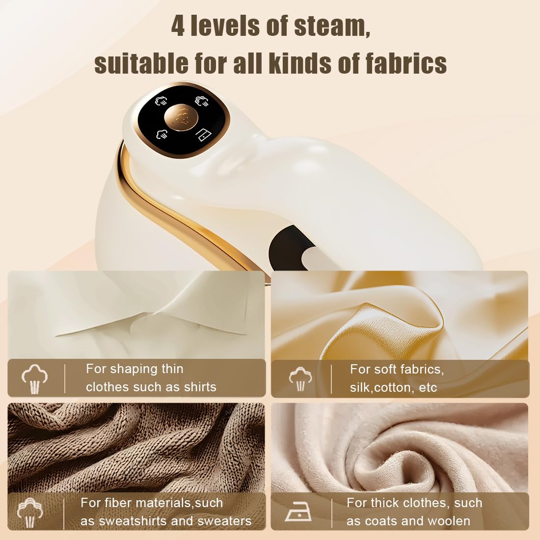 Ferro da stiro a vapore portatile con piastra in ceramica Display LCD 160 x 95 mm Serbatoio acqua da 218 ml Potenza 1100 W