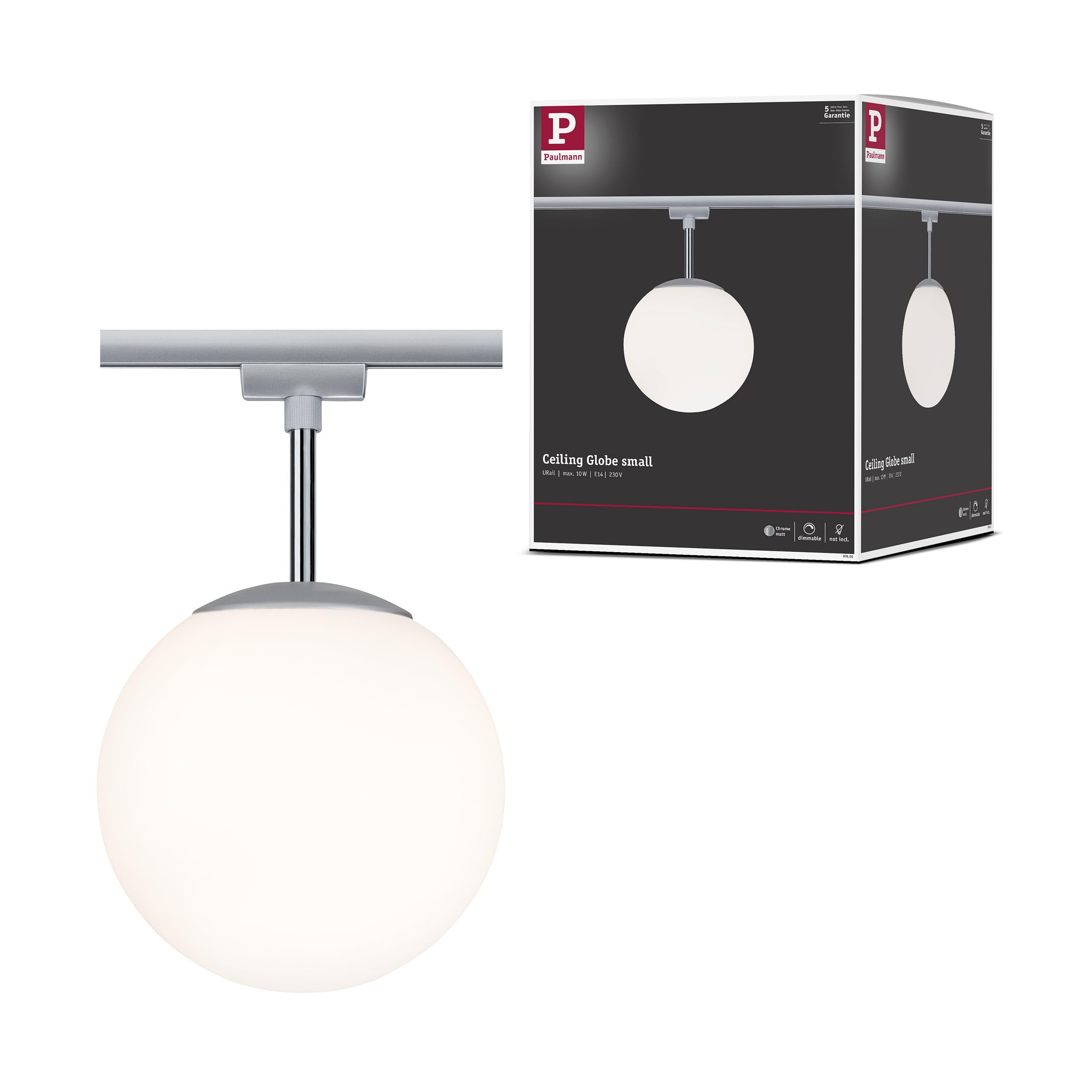 Iluminación de techo Paulmann 976.02 cromo, lámpara de techo moderna E14 blanco