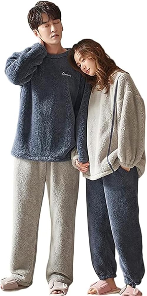 Amazon | [OUBINEWER] ペアパジャマ 冬 ペアルック パジャマ