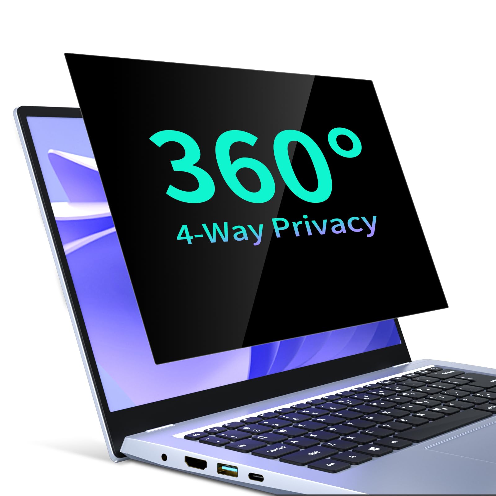 STARY 360° Laptop Privacy Screen 15.6 Inch, 16:9 Aspect Ratio All Round Anti Spy Blue light Glare, Laptop Screen Privacy for HP/Dell/Acer/Lenovo/Samsung/Asus/Sony(Width 13.58" xHeight 7.64“)