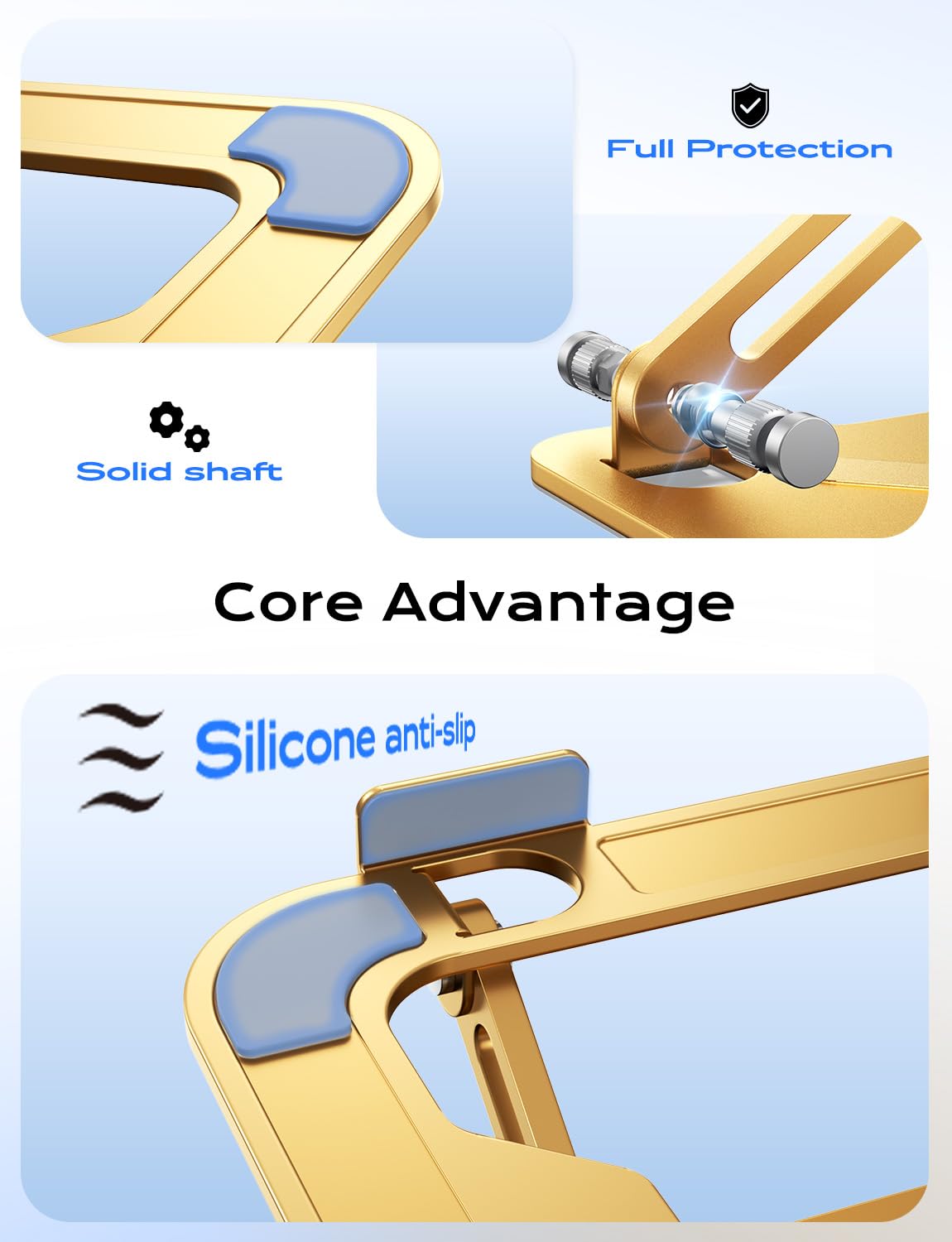 JCZT Soporte Ajustable para computadora portátil, Elevador Plegable de Metal, Soporte portátil para Laptop, Soporte de refrigeración ventilada para MacBook Air Pro, Todos los portátiles de 10 a 16