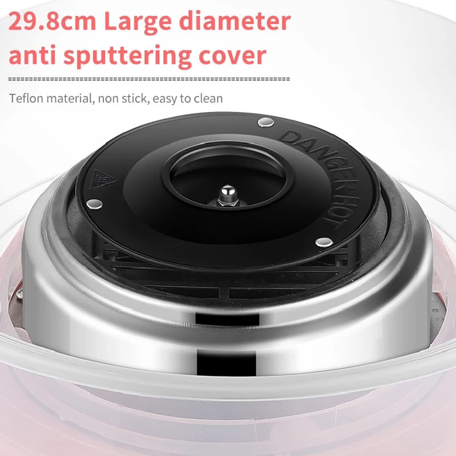 Máquina de algodón de azúcar de 450 W con palé grande de 298 mm y cuenco de prevención de salpicaduras, extraíble y lavable para reuniones familiares
