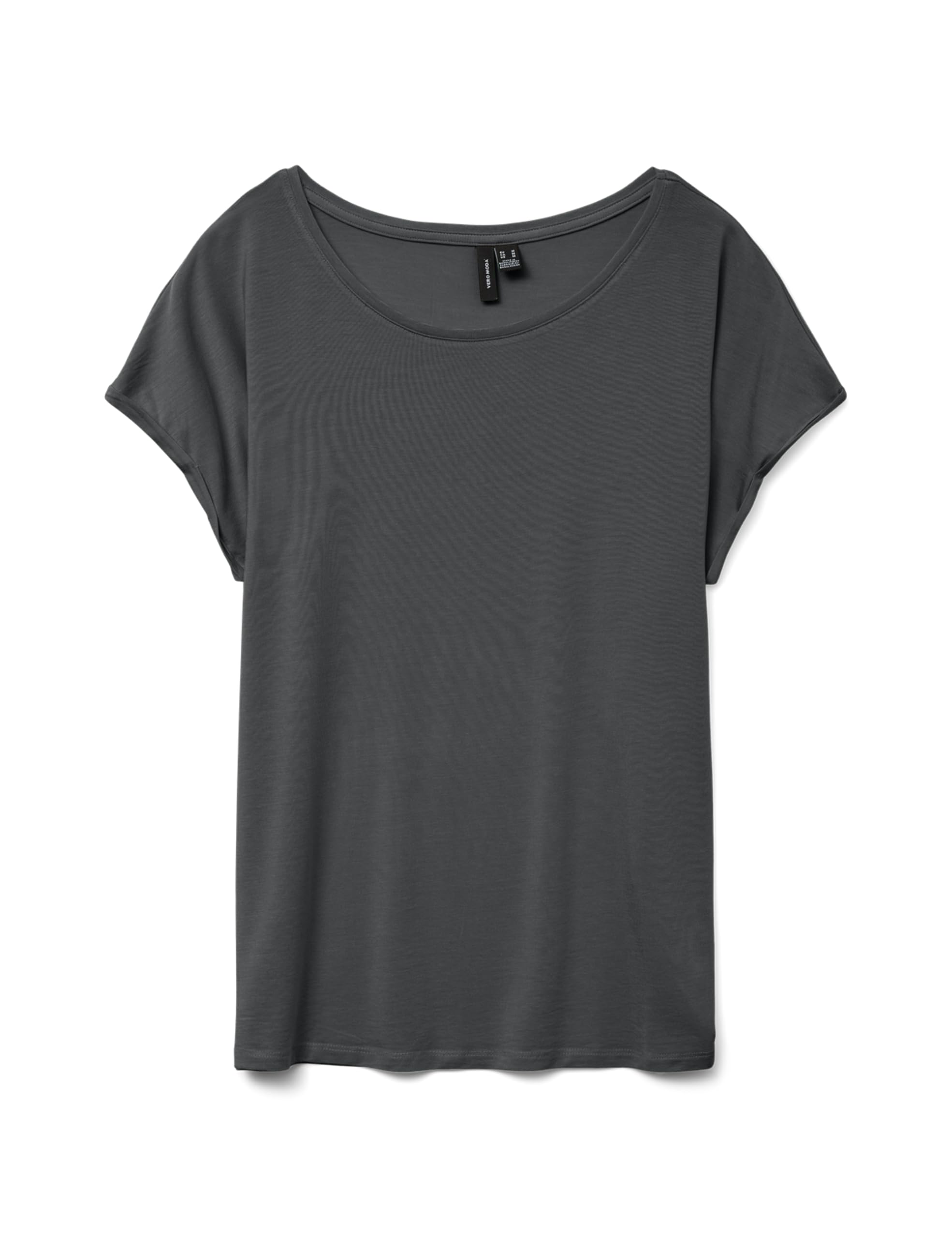 Vero Moda Women's Vmava Plain SS Top Gajrs Noos T-Shirt, Asphalt, XS