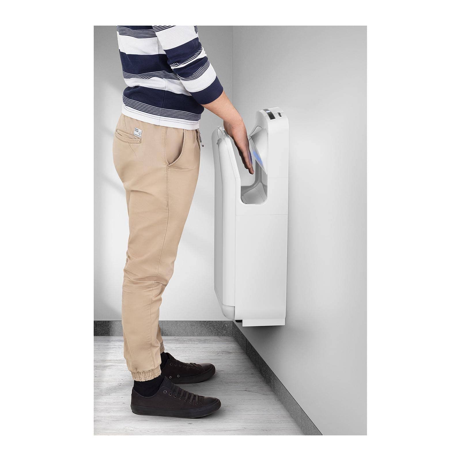 Physa Asciugamani Elettrico Automatico Asciugatore Mani da Bagno ORIA WHITE (Tempo di asciugatura 5-7 s, 28.000 rpm, Velocità del getto d'aria 86 m/s, Volume dell'aria 150 m³/h)