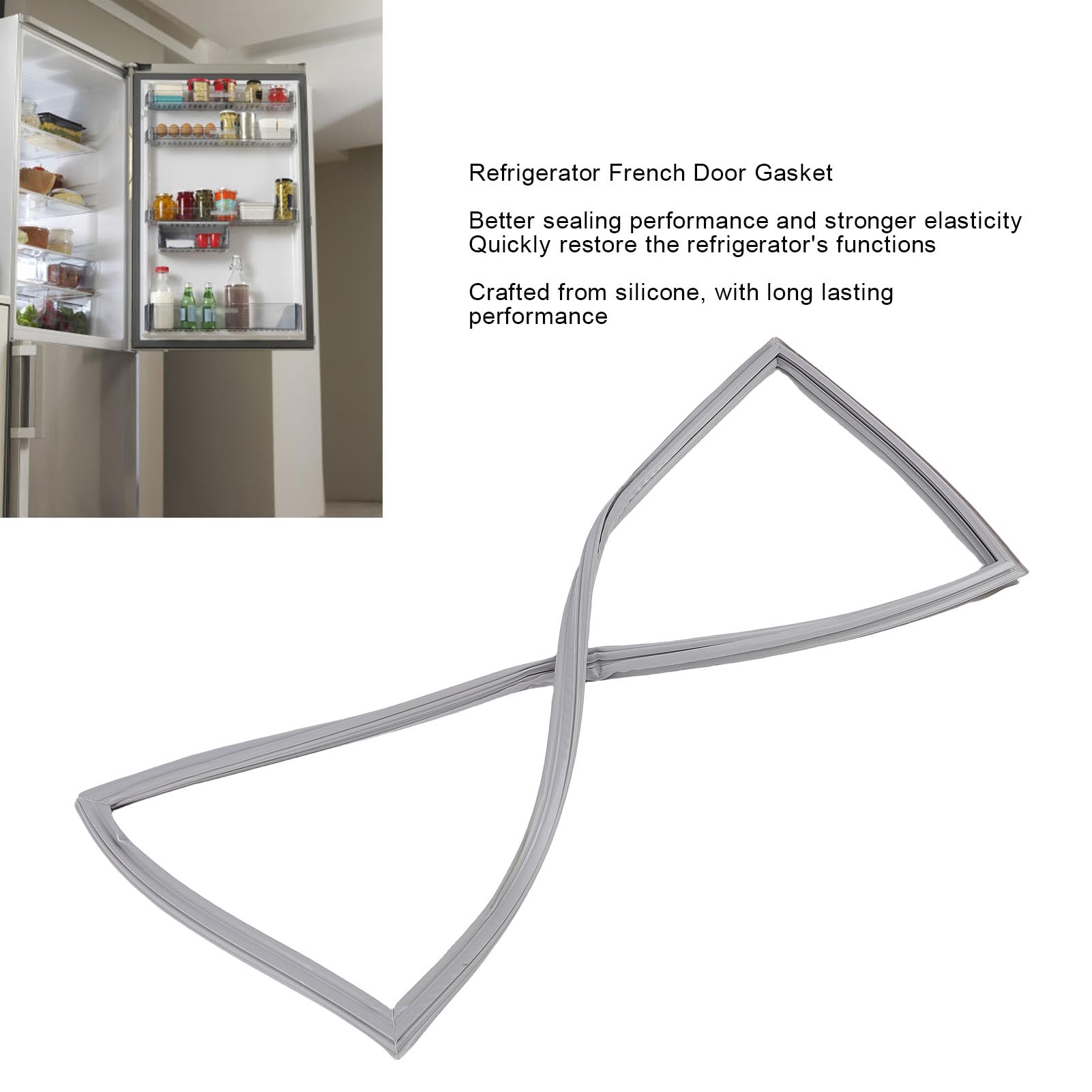 Kühlschrank Türdichtung aus Silikon, Ersatz für W12723206AP W10179332 W10179332N, W10830162, Französische Tür, Verbesserte Abdichtung, Einfache Montage