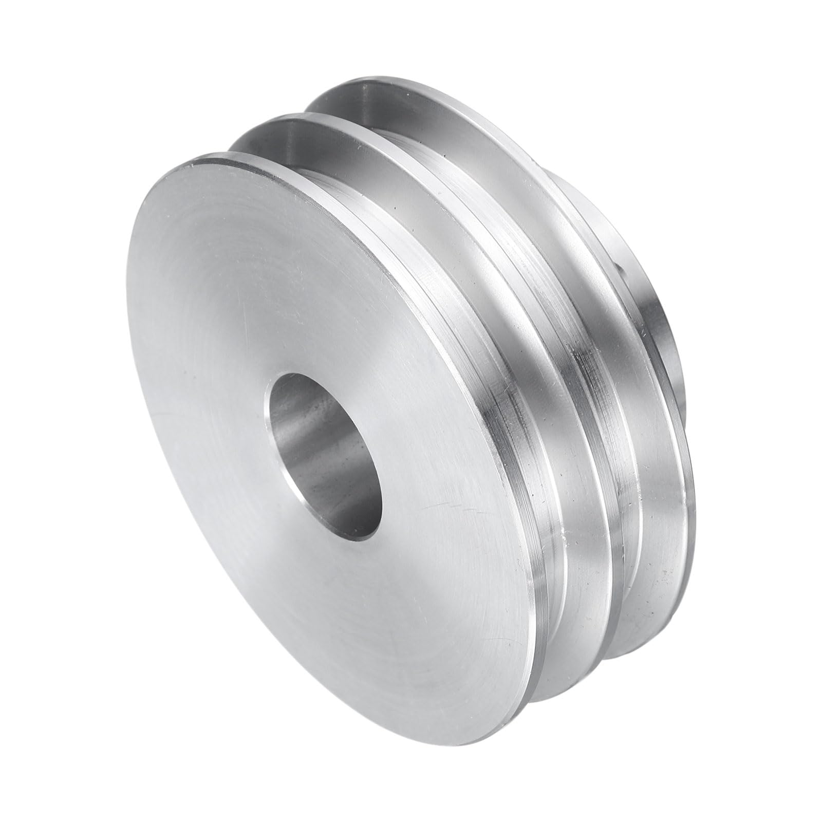 QUARKZMAN V-Typ Riemenscheibe 17mm Bohrung 60mm Außendurchmesser Doppelrillen Aluminiumlegierung Keilriemenscheibe für Motorwellen-Bohrmaschine 6mm(1/4") PU-Formgürtel