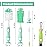 Ariseno 5-in-1 Baby Bottle Brush Set, Bottle Brush for Baby, Bottle Cleaner Brush Set, Including Nylon and Silicone Bottle Brush, Bottle Cap Brush, Straw Brush, Nipple Brush, BPA-Free (Green)