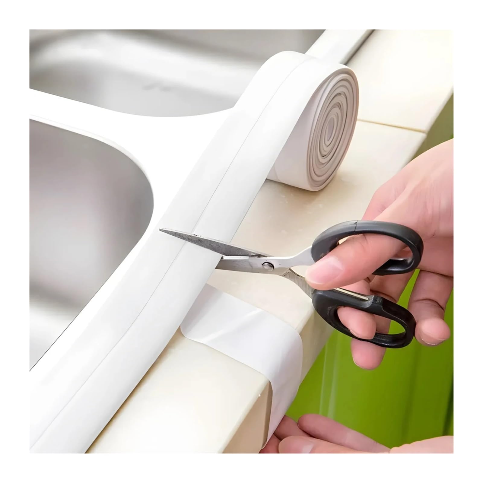 Nastro sigillante, 2 Rotoli di PVC Autoadesivo for Bagno, Vasca da, Colla Parete, lavello Cucina, sigillante for(Blue)