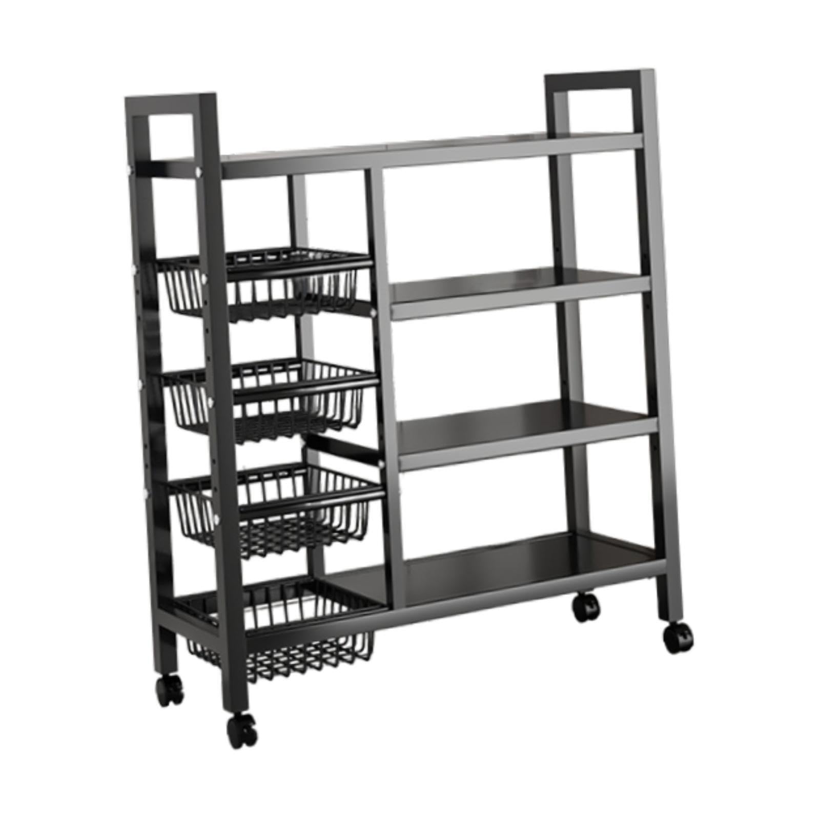 Robusto scaffale portaoggetti da Cucina con Ripiani Regolabili in Altezza, Organizer per impieghi gravosi, Armadio per Bagno e dispensa, Ripiani