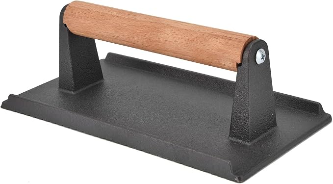 Prensa de Parrilla de Hierro Fundido Gonetre Negra 36.9oz miniatura 8
