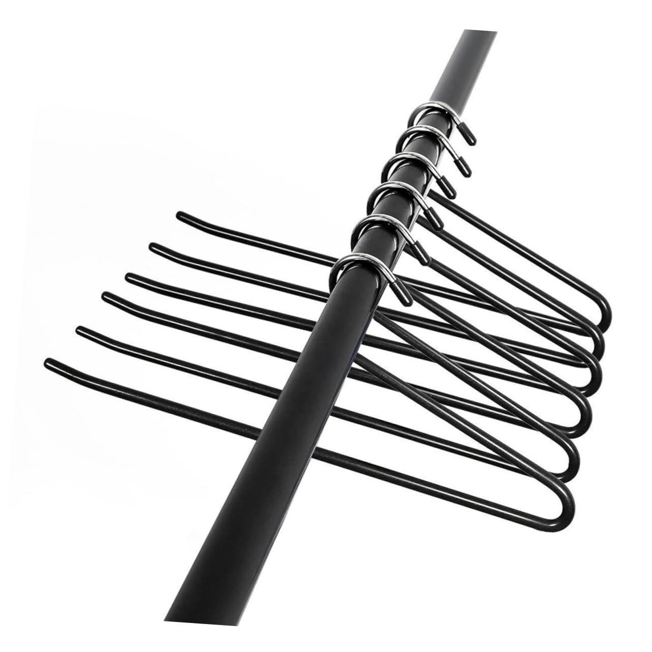Healifty 12pcs Heavy Duty Open Ended Trouser Hangers Non Slip Closet Organizer for Pants Jeans and Trousers Space Saving Design Weight Capacity Black