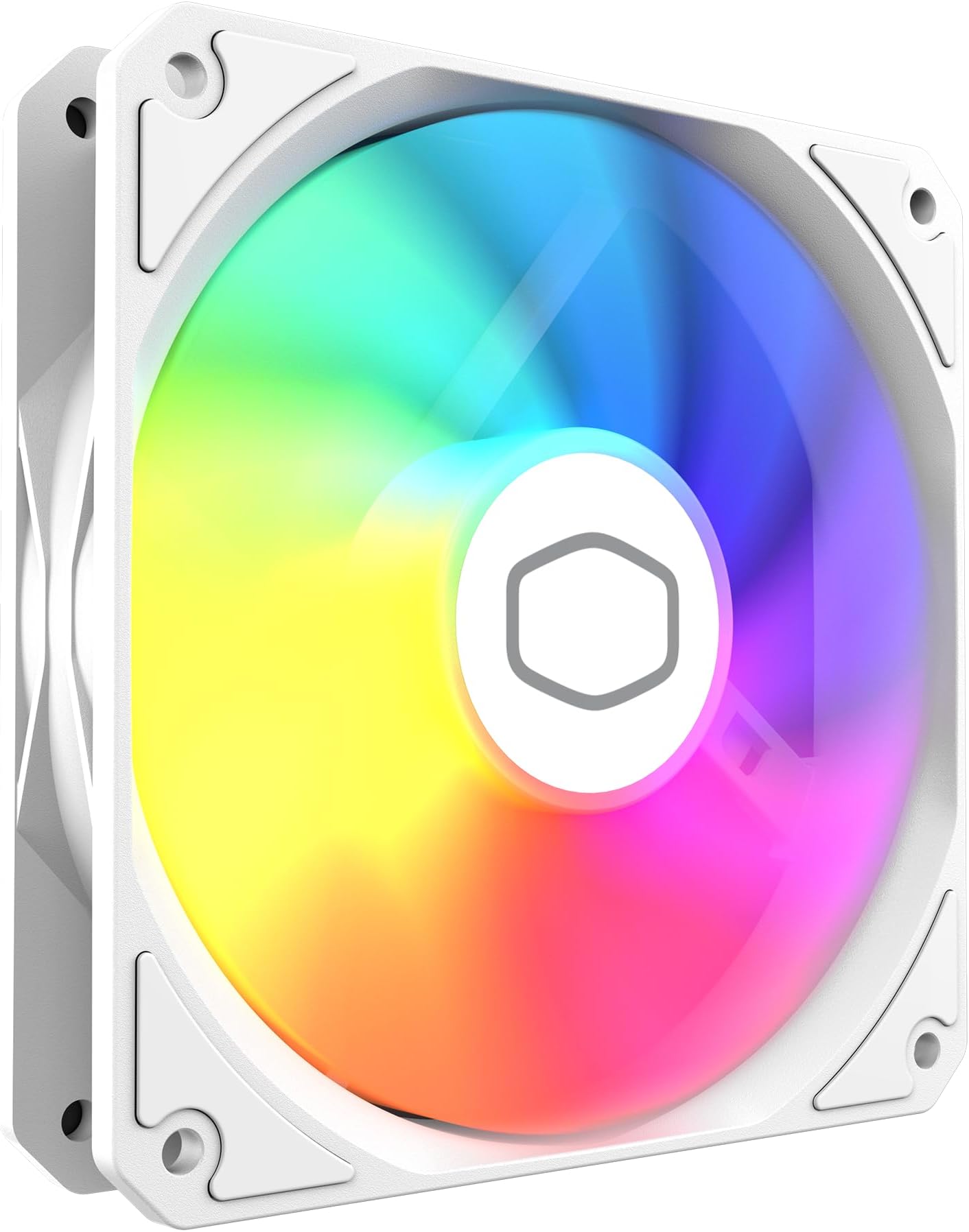 Cooler Master MF120 Lite White 120mm PC Case Fan|Liquid Cooler|Air Cooler, aRGB Lighting, Dynamic PWM 1,750 RPM, Air Balance Blades, Hybrid | PBT Frame