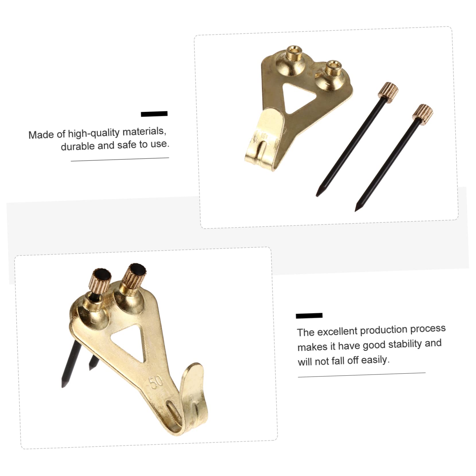 ARTIBETTER 3 Set Di Chiodi Di Supporto Per Telaio Robusti Ganci in Ottone Per Pareti Ufficio Galleria Facili Da Installare 20 Pezzi*3