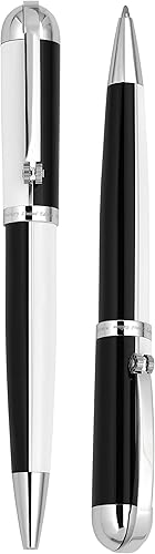 Miniatura 2 de Xezo Bolígrafo ejecutivo Visionary de latón y aluminio, esmaltado a mano en color blanco y negro. Edición limitada de 500. Colores Art Deco