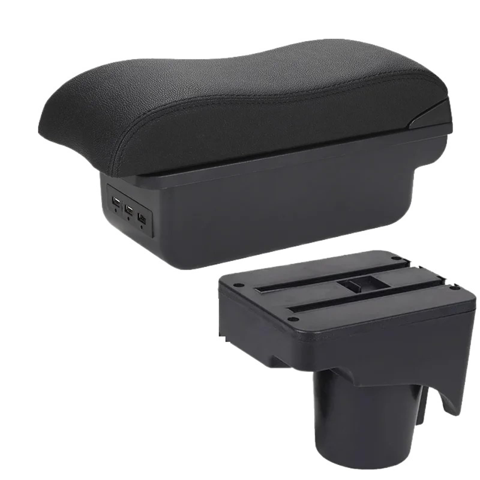 NOKRGQW Car Armrest Box For Scirocco Sagitar For VW For Golf 6 5 Mk6 MK5 For Jetta 5 Car Armrest Car Storage Box(B2 Black line 3USB)