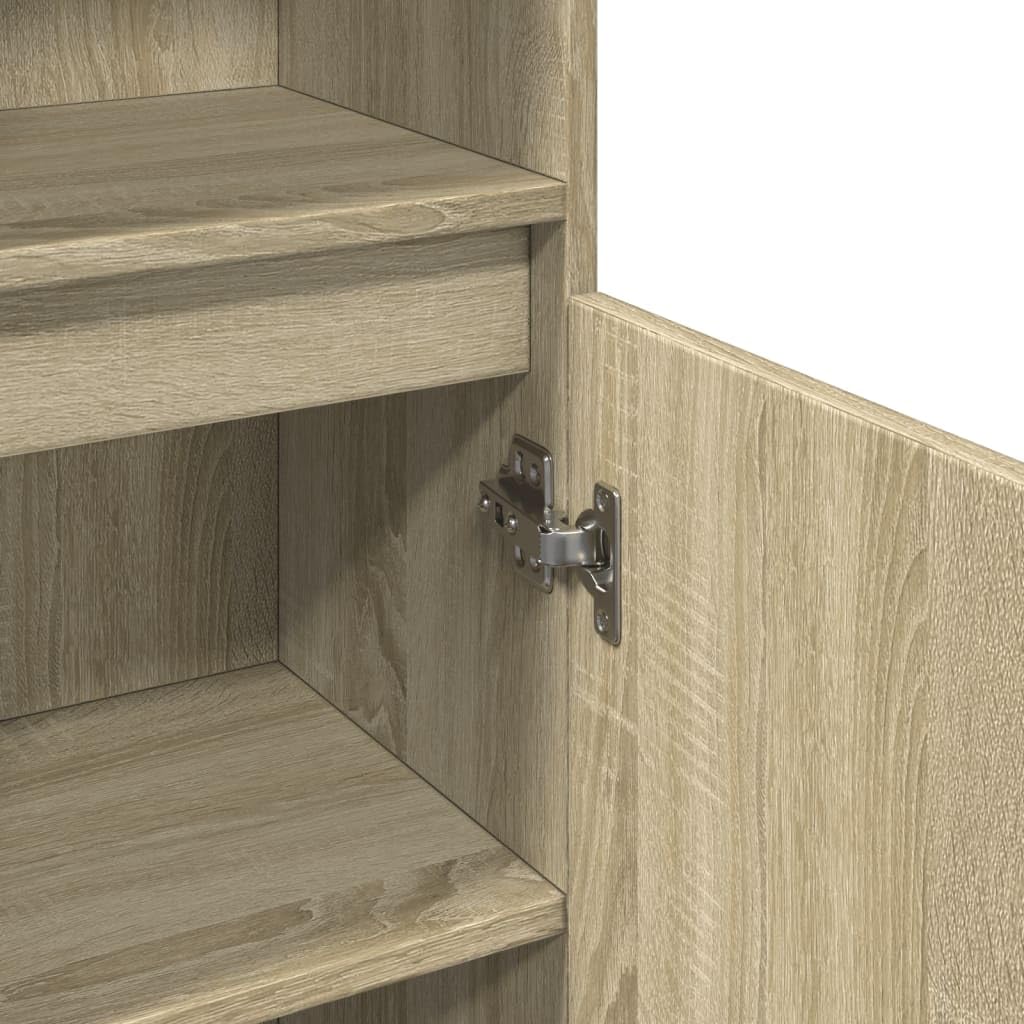 vidaXL Armario de baño Madera contrachapada Roble Sonoma 30x30x190 cm, Armario de Almacenamiento de baño, Unidad de Almacenamiento de baño, Mueble de baño de Piso
