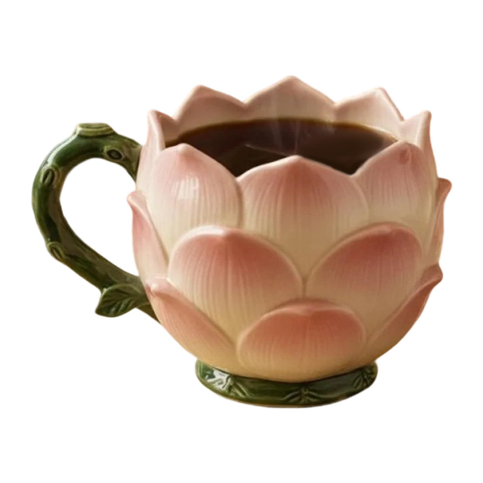 RUINBNC Handcrafted Resin Flower Mug with Ergonomic Handle Large Capacity Beverage Cup Multipurpose Offices Drinkware Flower Themed Cup with Handle