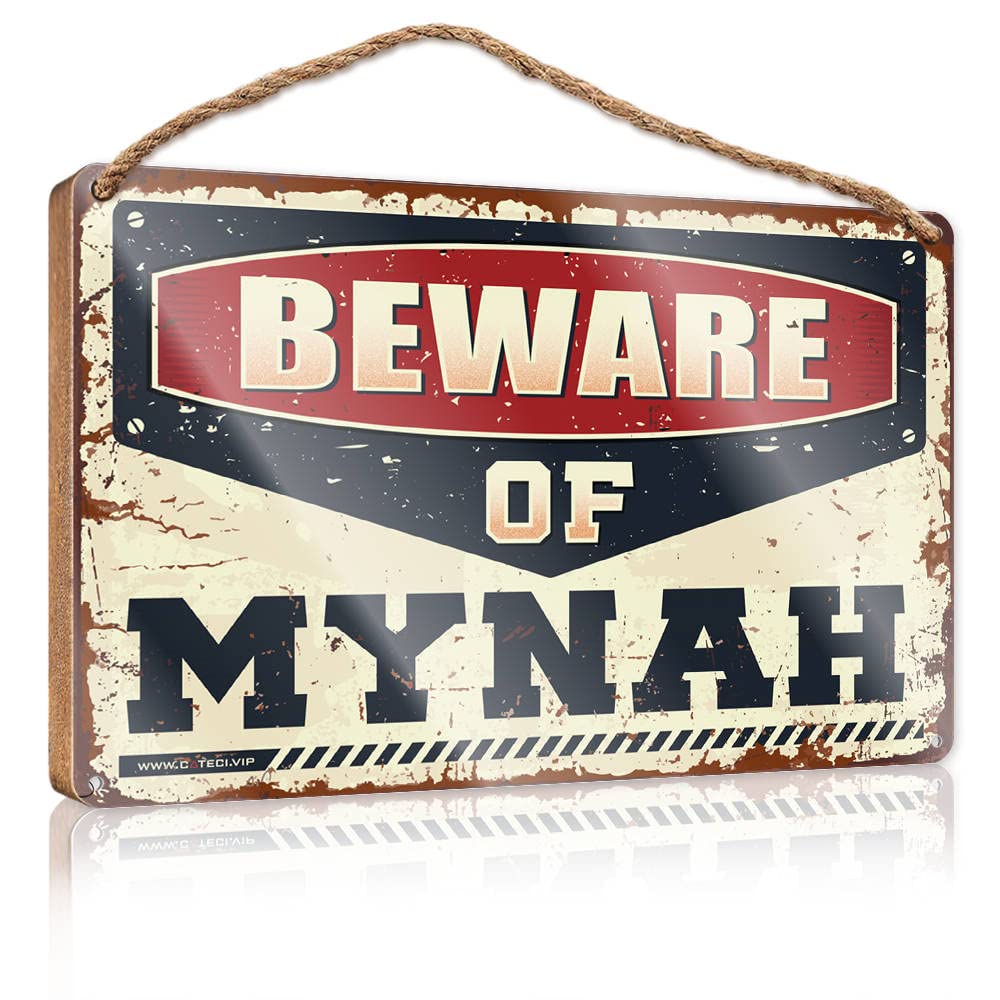 Small Wooden Signs With Sayings Beware Of Mynah Wooden Sign(20X30CM)