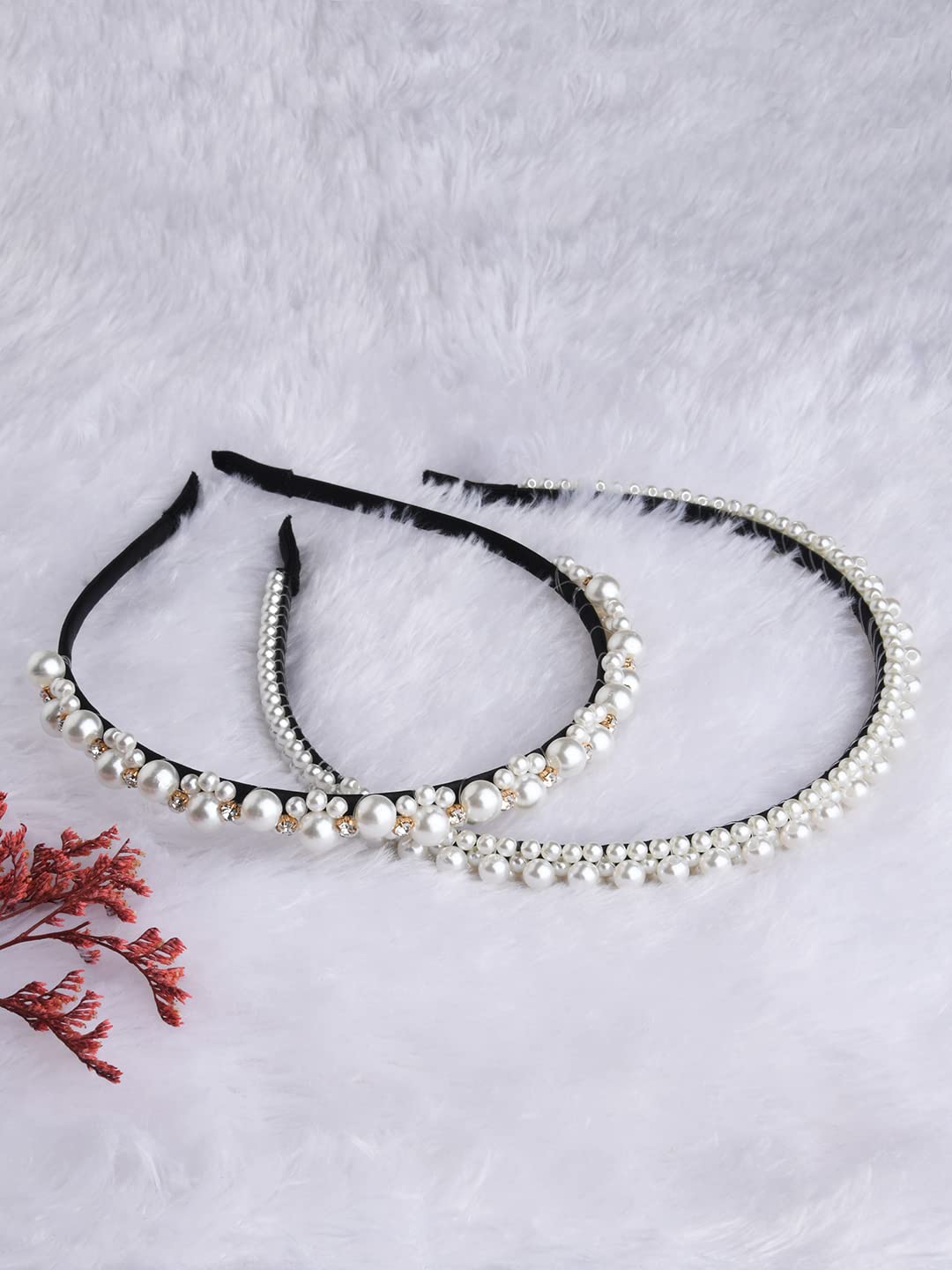 Lilly & Sparkle Women Pack Of 2 Pearl And Crystal Encrusted Thin Hairband, White (B0BCFHJSJY) Amazon Price History, Amazon Price Tracker
