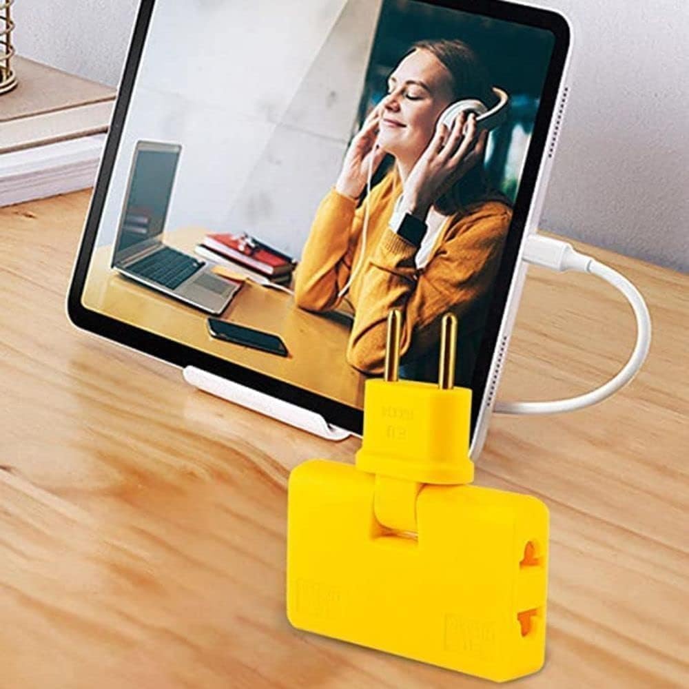 3-in-1 Rotatable EU to US Plug Adapter 180° Extension with Foldable Multi-Socket, Mini Slim Wireless Outlet Converter, 2-Pin Rotate Plug, Compact Travel-Friendly Design Multicolor (Standard_Pack OF 2) — Amazon image 6