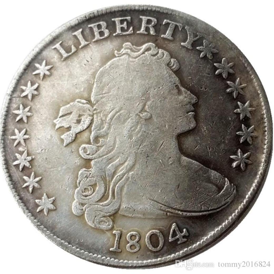 Amazon.com: 通用稀有美國1804 自由垂墜胸圍銀色美元古董重擊硬幣。 Discover Now!… : 藝術古董收藏
